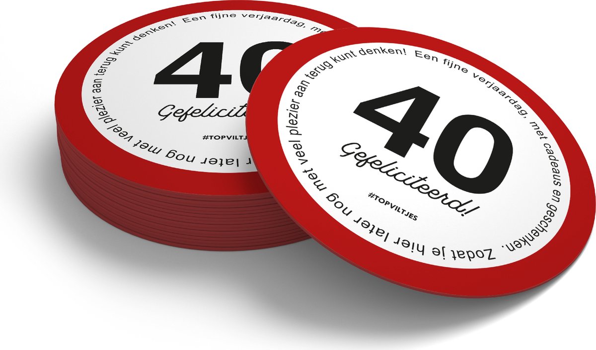 Bierviltjes Verjaardag | Gefeliciteerd 40 jaar (20 stuks)